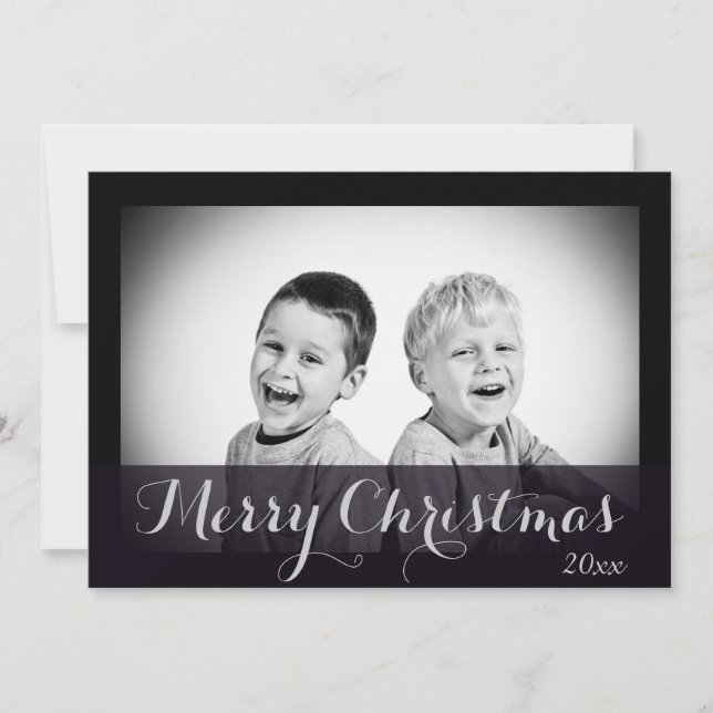 Vågrät landskap den beställnings- fotojulkortet julkort (Framsida)