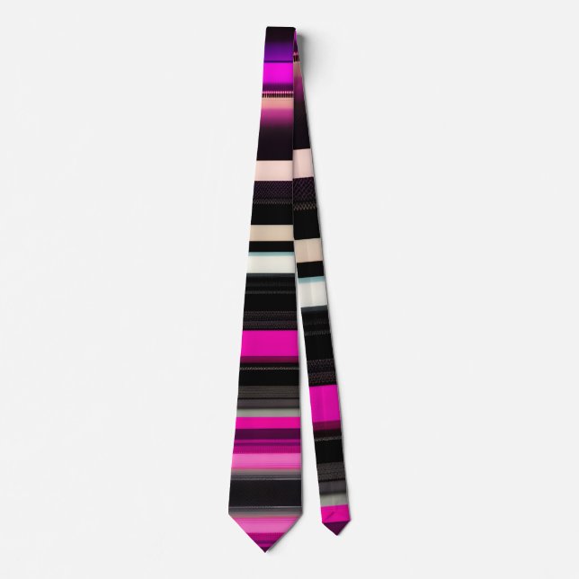 Vågrät Linjer Black Rosa Amou Geometric Mönster Slips (Framsida)