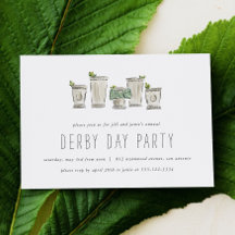 Vågrät Mint Julep Horse Tävling Derby Day Party