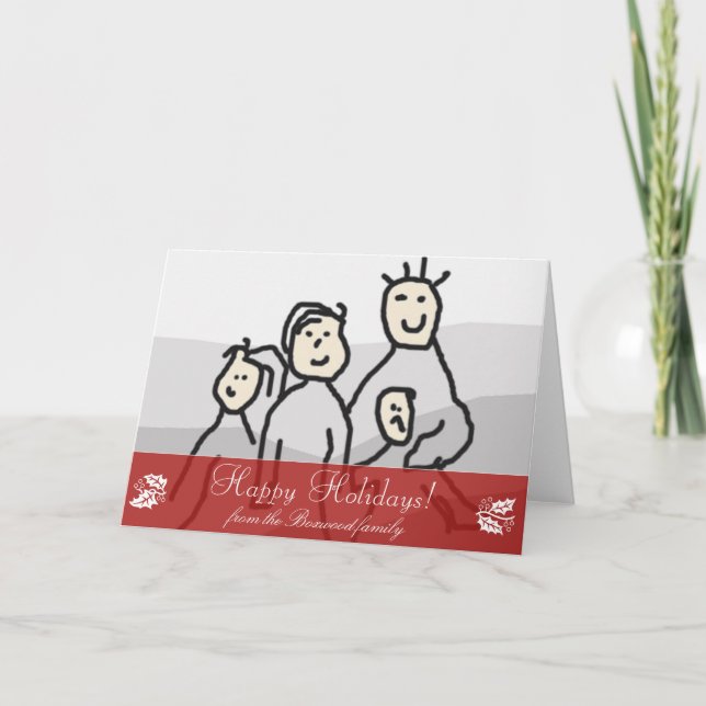 Vågrät Personlig fotopatext Säsong Hälsning Helgkort (Framsida)