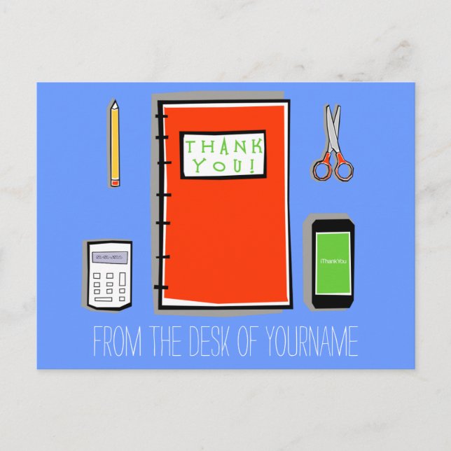 Vågrät personlig Tack vykort (Framsida)