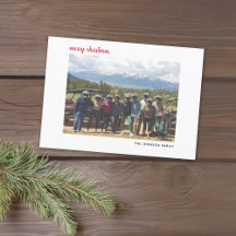 Vågrät Photo God jul Script Red plaid