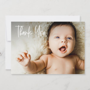 Vågrät Photo Handlettering Anpassningsbar Baby Sho Tack Kort