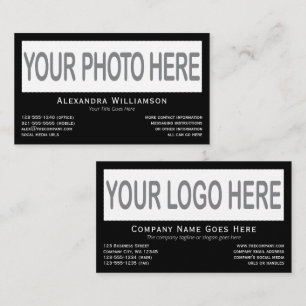 Vågrät Photo Logotyp Template Dubbla Sided Black Visitkort