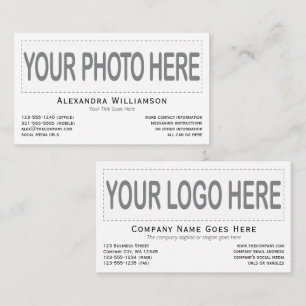 Vågrät Photo Logotyp Template Dubbla-Sided White Visitkort