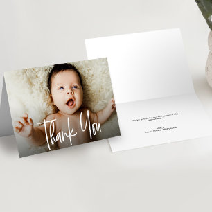 Vågrät Photo Modern Handletsskript för Baby Tack Kort