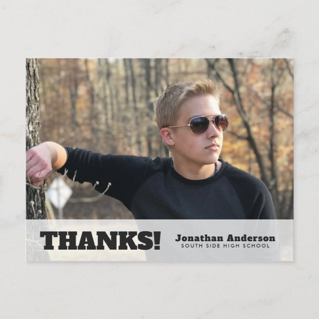 Vågrät Photo Studenten Tack Vykort (Framsida)