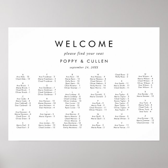 Vågrät Placeringsschema för chicens typografi Poster (Framsidan)