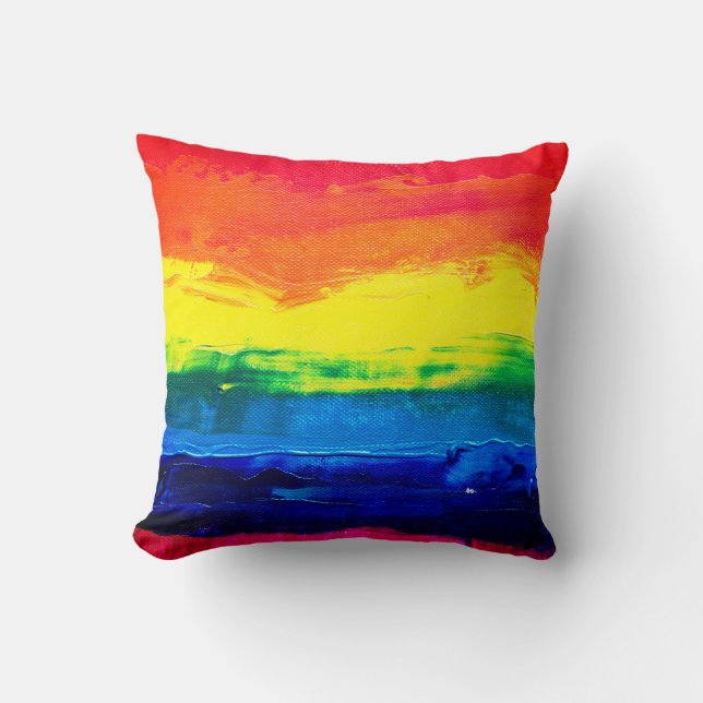 Vågrät Rainbow Kudde (Framsida)