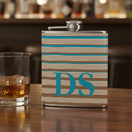 Vågrät Rand Brown och Blue Monogram Fickplunta