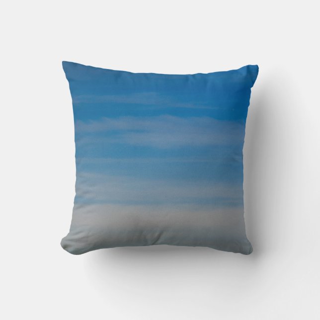 VÅGRÄT RAND HIMMEL i BLÅ HIMMEL Kudde (Framsida)
