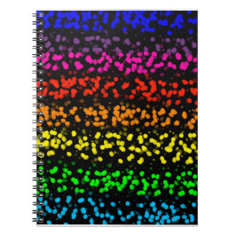 Vågrät rand med punkter i regnbåge i färg anteckningsbok