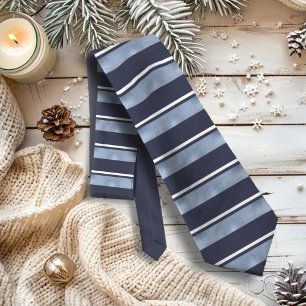 Vågrät Rand Mönster Blue ID862 Slips