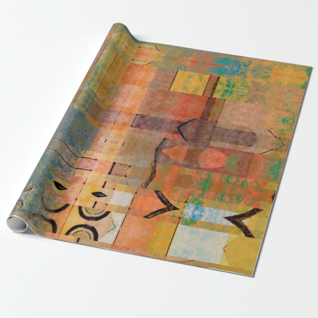 VÅGRÄT RAND MÖNSTER i ABSTRAKT  Presentpapper (Utrullad)