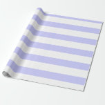 Vågrät Randigt med periwinkle White Wide Presentpapper<br><div class="desc">Papper omslagning av Vågrät Randigt och vitt</div>