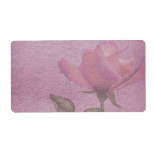 Vågrät Rosa ros Apothecary Label Fraktsedel