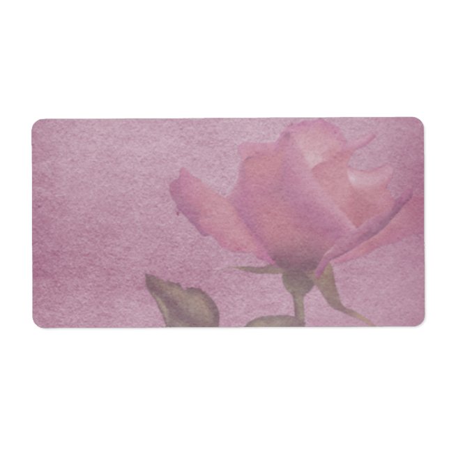 Vågrät Rosa ros Apothecary Label Fraktsedel (Framsidan)