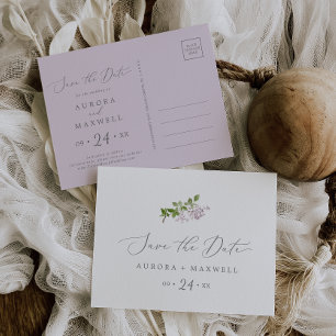 Vågrät Rustic Lilac Spara vykortet för datum Inbjudan Vykort