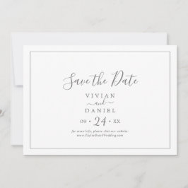 Vågrät Silver sparar datum för det minimalistiska- Spara Datumet