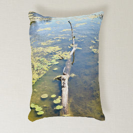 Vågrät Sjö Erie Metropark Turtle Log Prydnadskudde