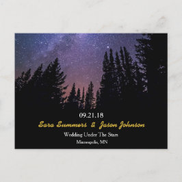 Vågrät Starry Night Bröllop Spara datum Meddelande Vykort