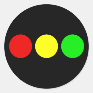 Vågrät Stoplight Runt Klistermärke