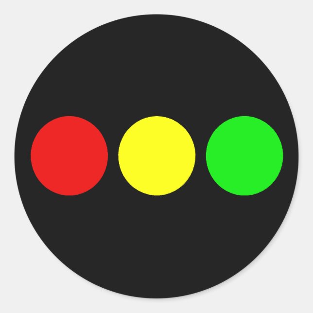 Vågrät Stoplight Runt Klistermärke (Framsida)