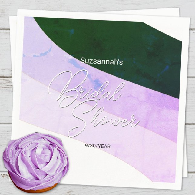 Vågrät Strömmar för  Rustic Grönt Violet Shades Pappersservett (Skapare uppladdad)