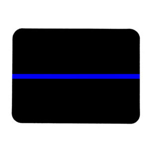 Vågrät Svart för den symboliska tunn blå linje Magnet