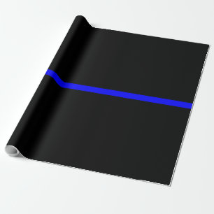 Vågrät Svart för den symboliska tunn blå linje Presentpapper