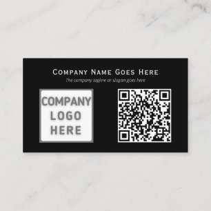 Vågrät Svart för Photo Logotyp QR-kodmall Visitkort