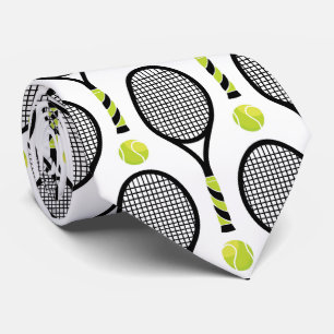 🎾 Vågrät Svart och grönt tennis 🎾 vit Slips