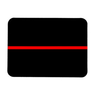 Vågrät Svart Symbolic Thin Red Line Magnet