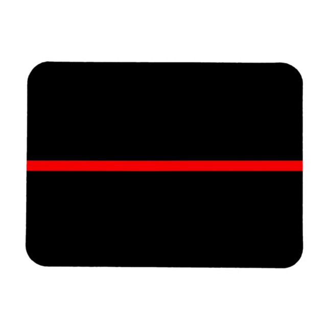 Vågrät Svart Symbolic Thin Red Line Magnet (Horisontell)