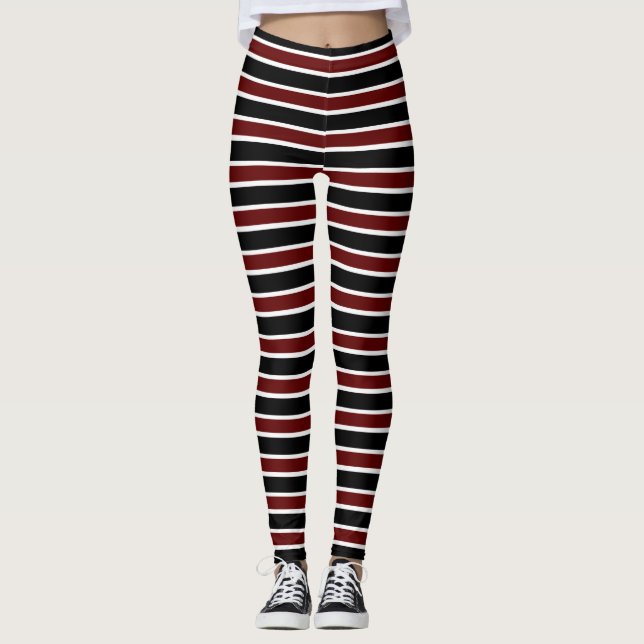 Vågrät Svartahavsviken Rand Mönster Leggings (Framsida)