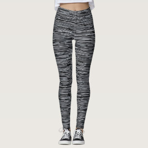 Vågrät svartvitt leggings