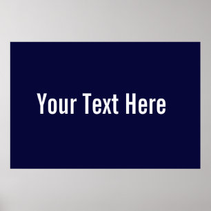 Vågrät Text här Anpassningsbar - marint blått Post Poster
