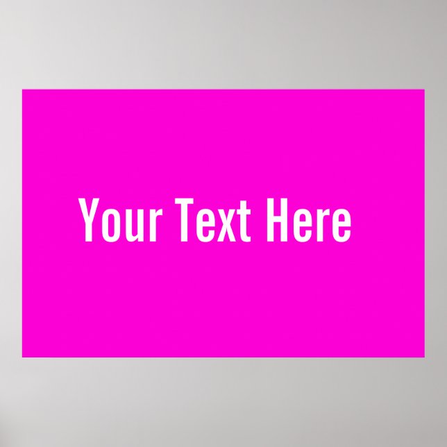 Vågrät Text här Anpassningsbar Rosa Poster (Framsidan)