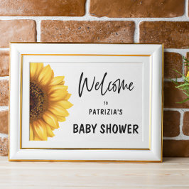 Vågrät Välkomna till blomstervälkomstbabyskor Poster
