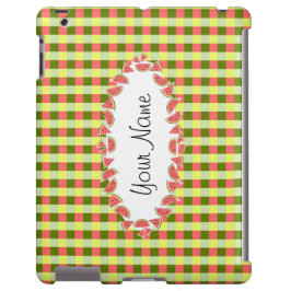 Vågrät Watermelon Check Classic oval 'Namn'