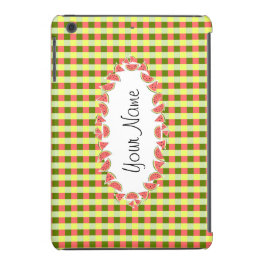 Vågrät Watermelon Check Classic oval 'Namn'