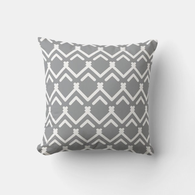 Vågrät Zigzag Geometric Mönster Kudde (Framsida)