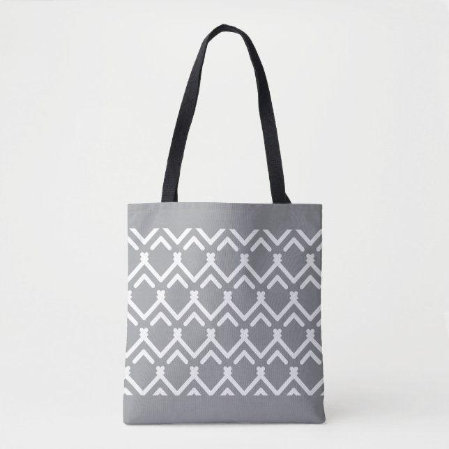 Vågrät Zigzag Geometric Mönster Tygkasse (Framsida)