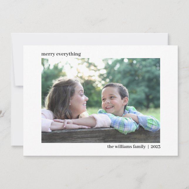 Vågräts julfotoport med enkel Elegant Julkort (Framsida)