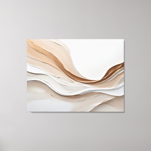 Vågräts minimalistiska Abstrakt Flytande Struktur Canvastryck (Framsida)