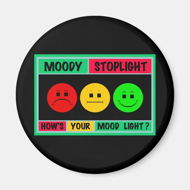 Vågräts Moody stoppljus-Logotyp Magnet (Framsidan)