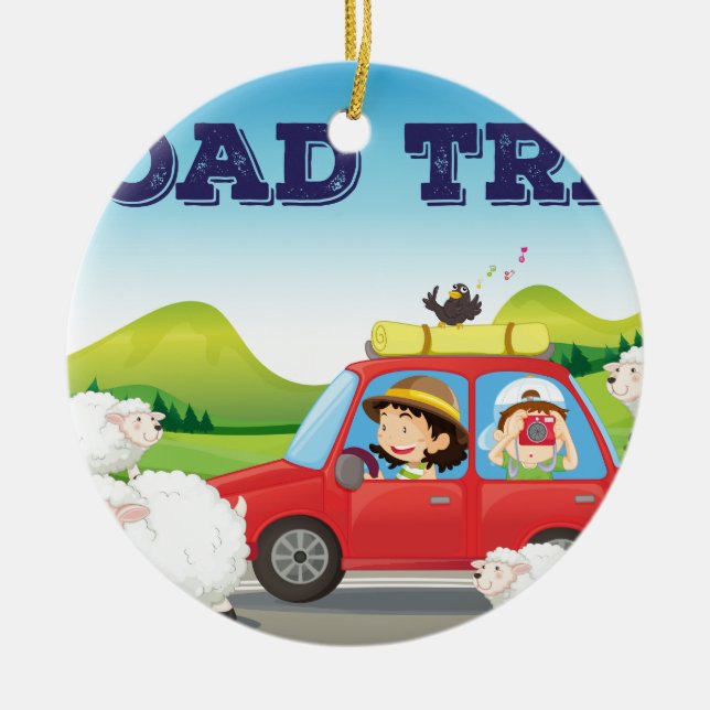 Vägresa Julgransprydnad Keramik (Framsidan)