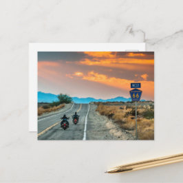 Vägresa Route 66 med motorcyklar vykort