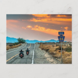 Vägresa Route 66 med motorcyklar vykort