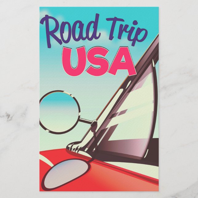 Vägresa USA Brevpapper (Framsida)